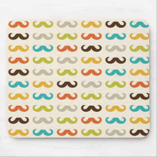 Pattern with moustache mouse pad