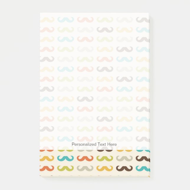 Pattern with moustache post-it notes (Front)