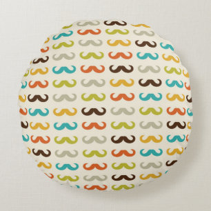Pattern with moustache round cushion