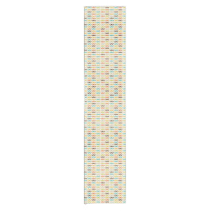 Pattern with moustache short table runner