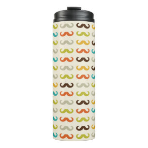 Pattern with moustache thermal tumbler