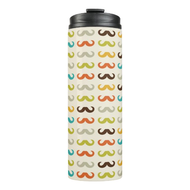 Pattern with moustache thermal tumbler (Front)