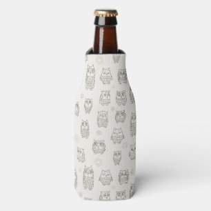 Pattern with owls bottle cooler