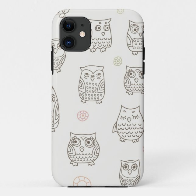 Pattern with owls Case-Mate iPhone case (Back)