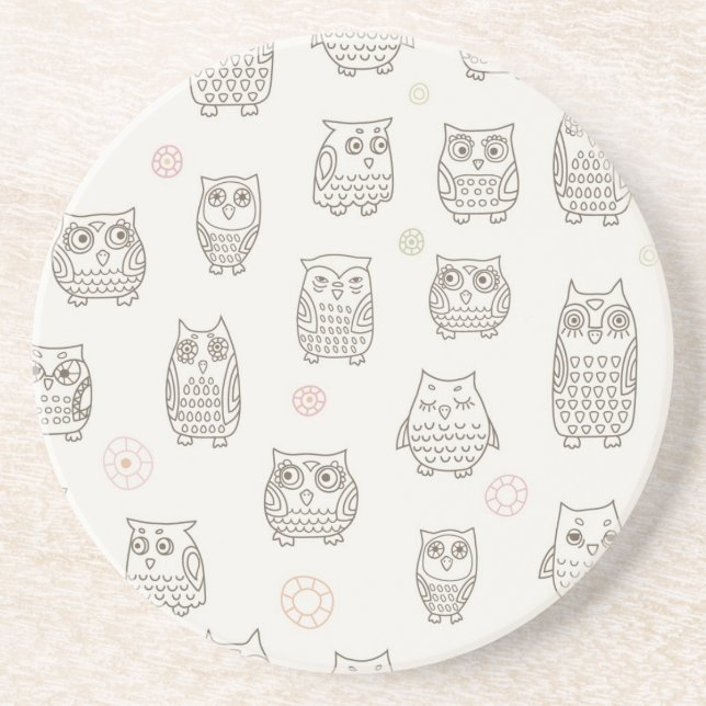 Pattern with owls coaster (Front)
