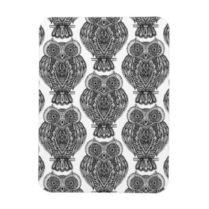 Pattern With Owls Doodle Magnet