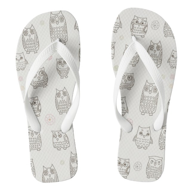 Pattern with owls jandals (Footbed)