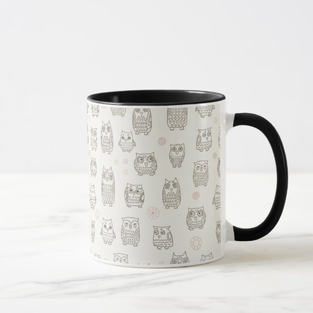 Pattern with owls mug (Right)