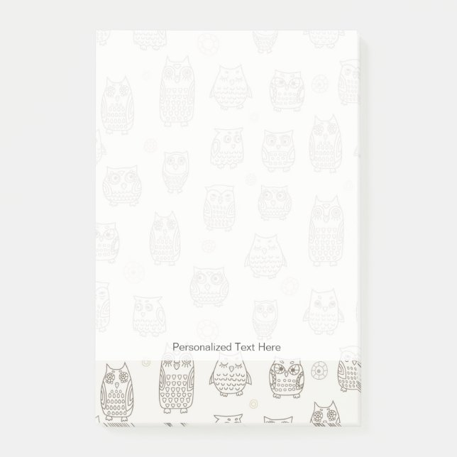 Pattern with owls post-it notes (Front)