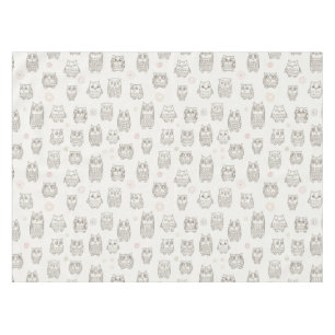 Pattern with owls tablecloth