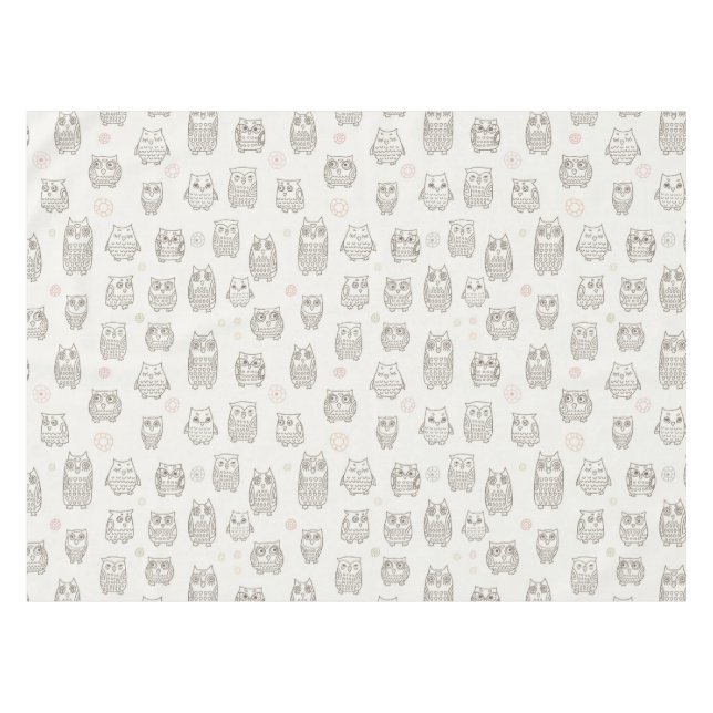 Pattern with owls tablecloth (Front (Horizontal))