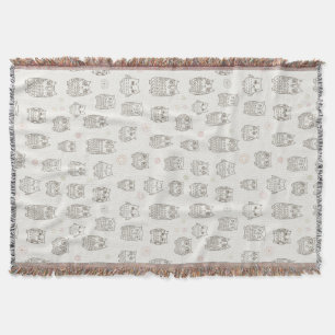 Pattern with owls throw blanket