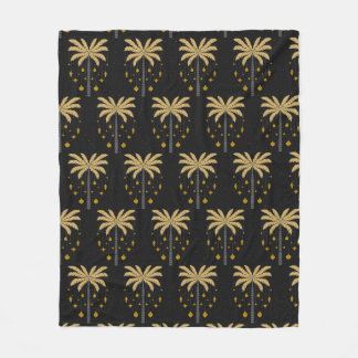 Pattern with palm trees and ornaments fleece blanket