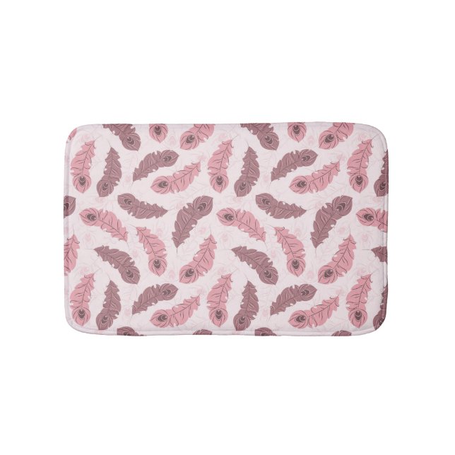 pattern with peacock feathers bath mat (Front)