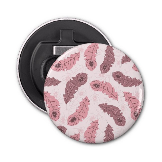 pattern with peacock feathers bottle opener (Front)