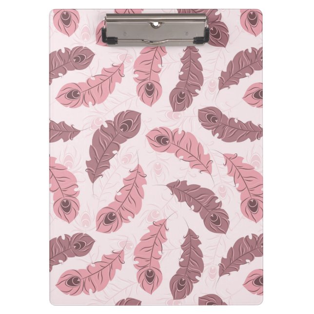 pattern with peacock feathers clipboard (Front)