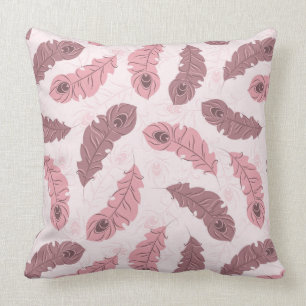 pattern with peacock feathers cushion