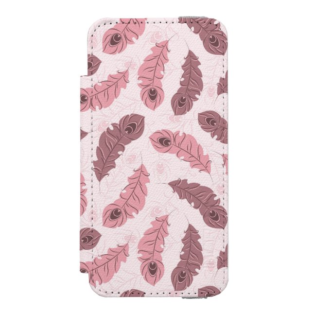 pattern with peacock feathers incipio iPhone wallet case (Folio Front)