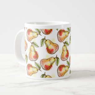 Pattern with pear large coffee mug