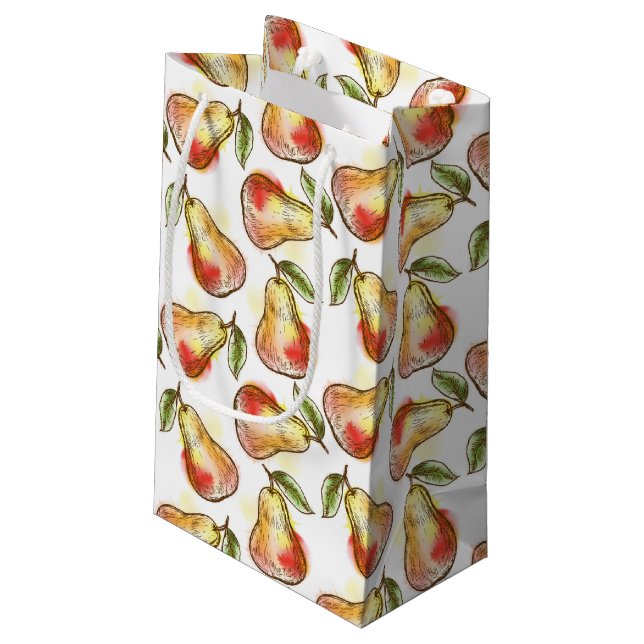 Pattern with pear small gift bag (Back Angled)