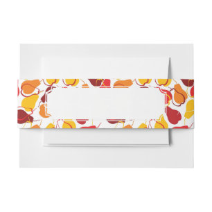 Pattern with pears invitation belly band