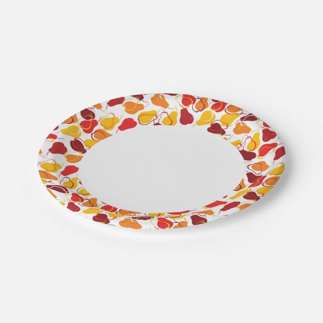 Pattern with pears paper plate (Angled)