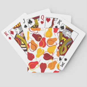 Pattern with pears playing cards