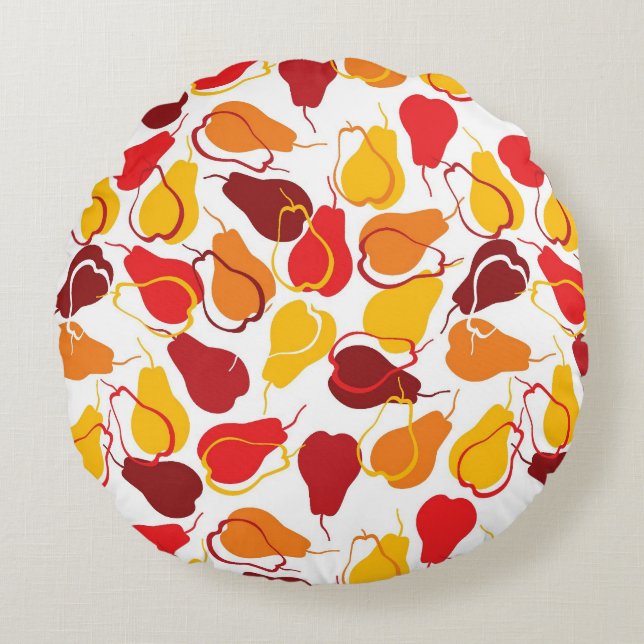 Pattern with pears round cushion (Front)