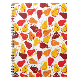 Pattern with pears spiral notebook