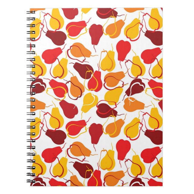 Pattern with pears spiral notebook (Front)