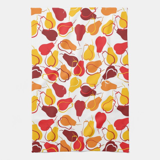 Pattern with pears tea towel (Vertical)