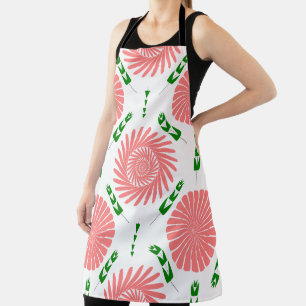  pattern with pink flowers   apron