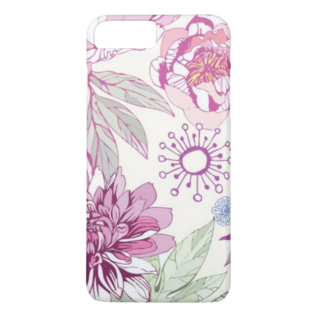 Pattern with pink flowers Case-Mate iPhone case (Back)