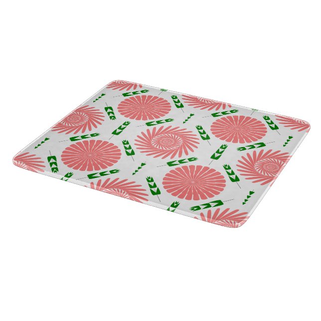  pattern with pink flowers   cutting board (Corner)