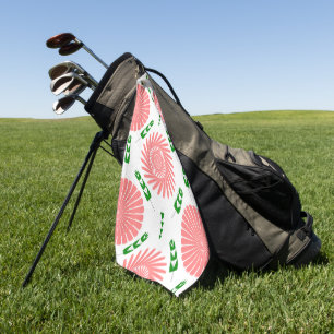 pattern with pink flowers golf towel