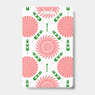  pattern with pink flowers   ID badge