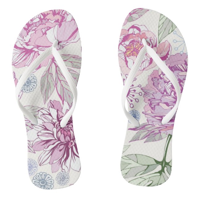 Pattern with pink flowers jandals (Footbed)