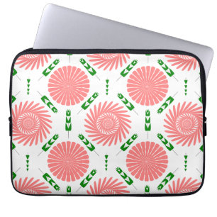 pattern with pink flowers laptop sleeve