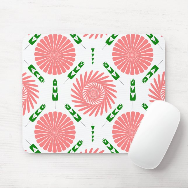  pattern with pink flowers  mouse pad (With Mouse)