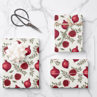 Pattern with pomegranate wrapping paper sheet
