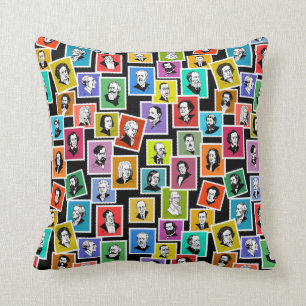 Pattern with portraits of the greatest composers cushion