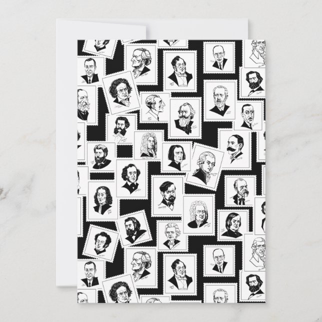 Pattern with portraits of the greatest composers invitation (Front)