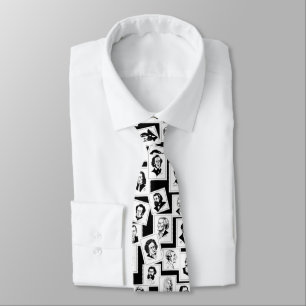 Pattern with portraits of the greatest composers tie