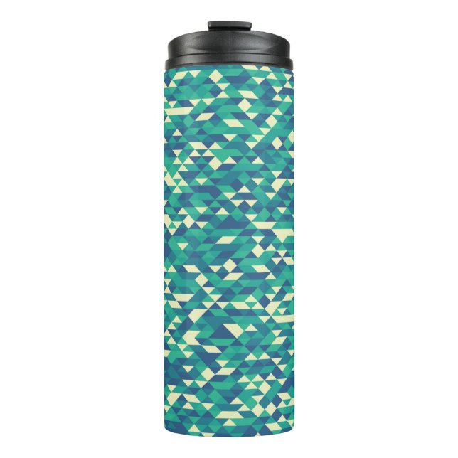 Pattern with random coloured Diamonds Generative A Thermal Tumbler (Front)