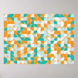 Pattern with random coloured triangles Generative Poster