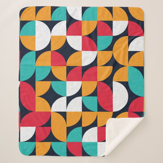 Pattern with random coloured triangles Generative  Sherpa Blanket (Front)