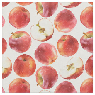 Pattern with red apples fabric