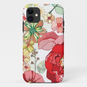 Pattern with red flowers Case-Mate iPhone case