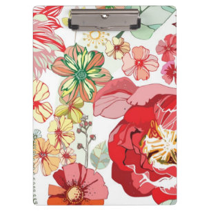 Pattern with red flowers clipboard