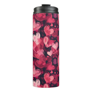 pattern with red hearts for Valentines Day  Thermal Tumbler
